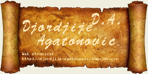 Đorđije Agatonović vizit kartica